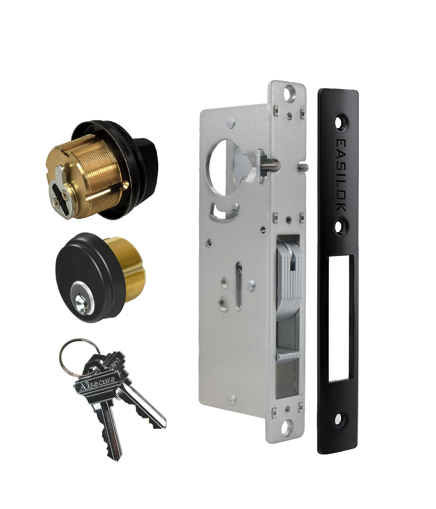 Adams Rite Style MS1850S Storefront Door Lock for Aluminum Glass Doors with Commeical Solid Brass Single Cylinder, 1.1/8"
