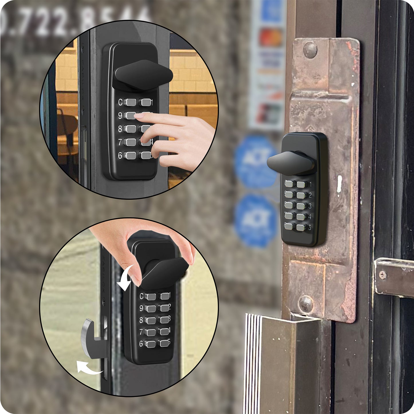 EASILOK SK11--- Keypad keyless Storefront Door Lock