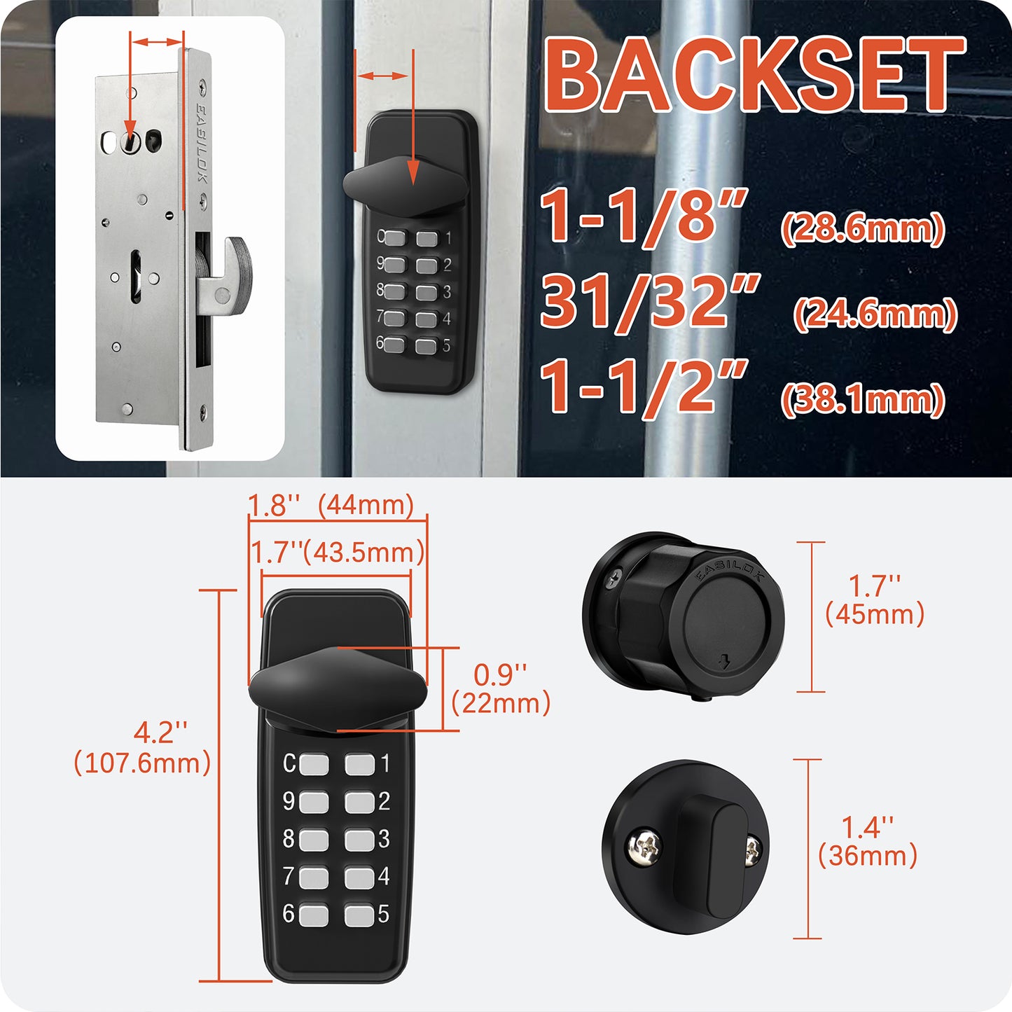 EASILOK SK11--- Keypad keyless Storefront Door Lock