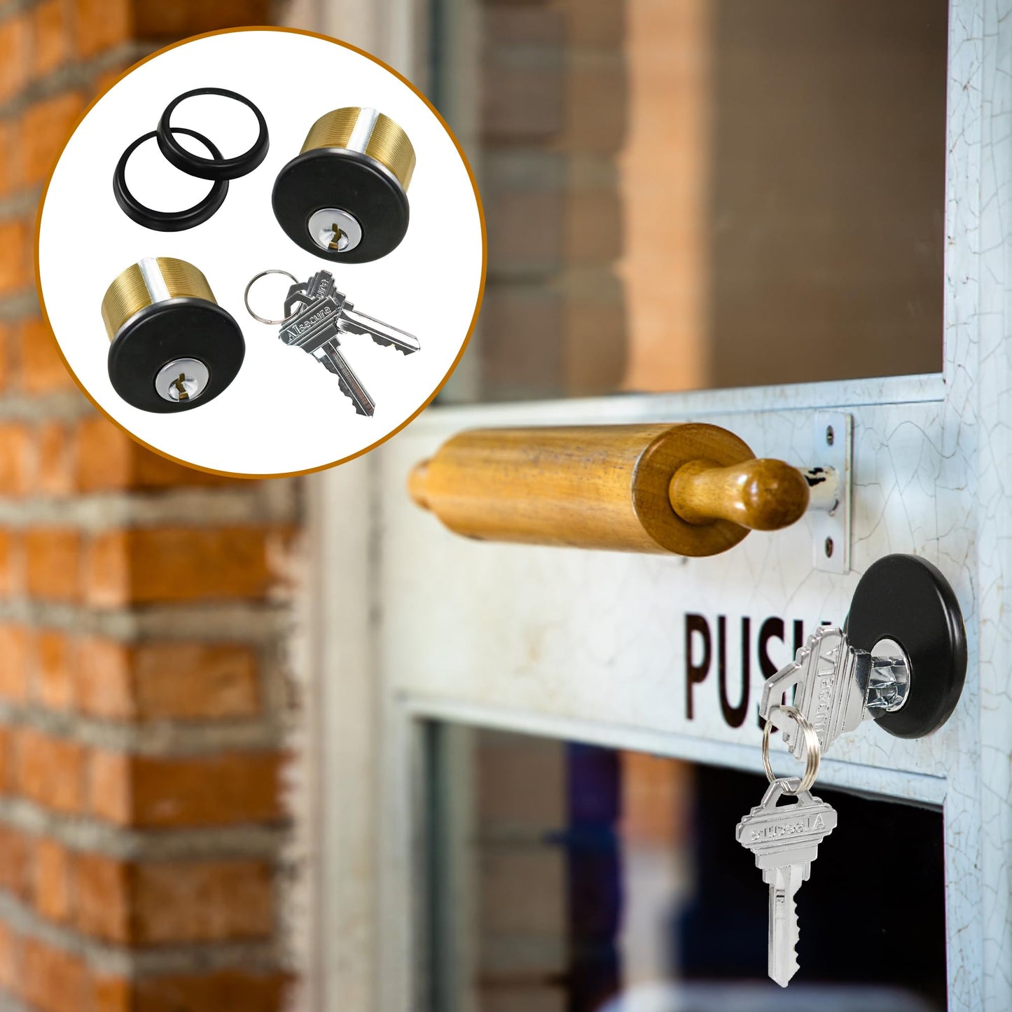 Storefront Deadbolt with double Cylinders in Black Finish ,Swing Deadbolt ,1.1/8"