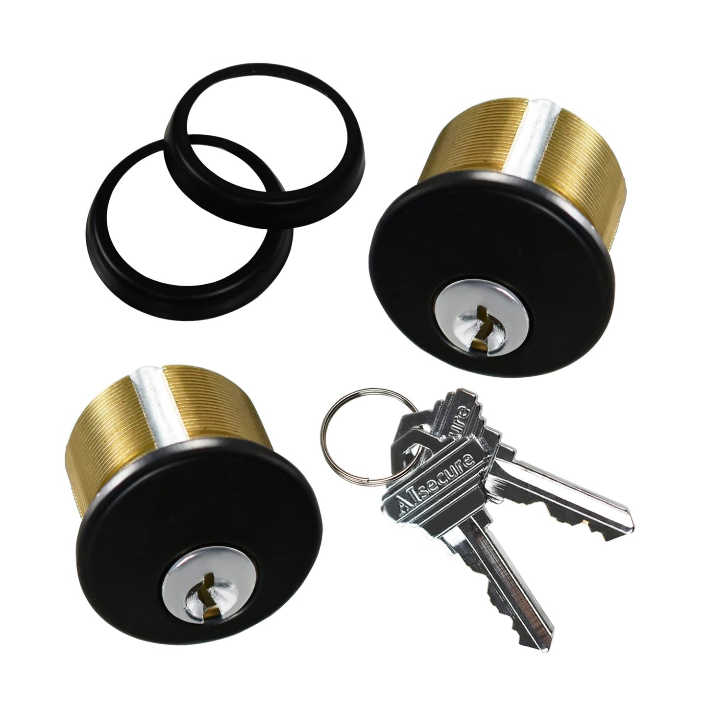 Storefront Deadbolt with double Cylinders in Black Finish ,Swing Deadbolt ,1.1/8"