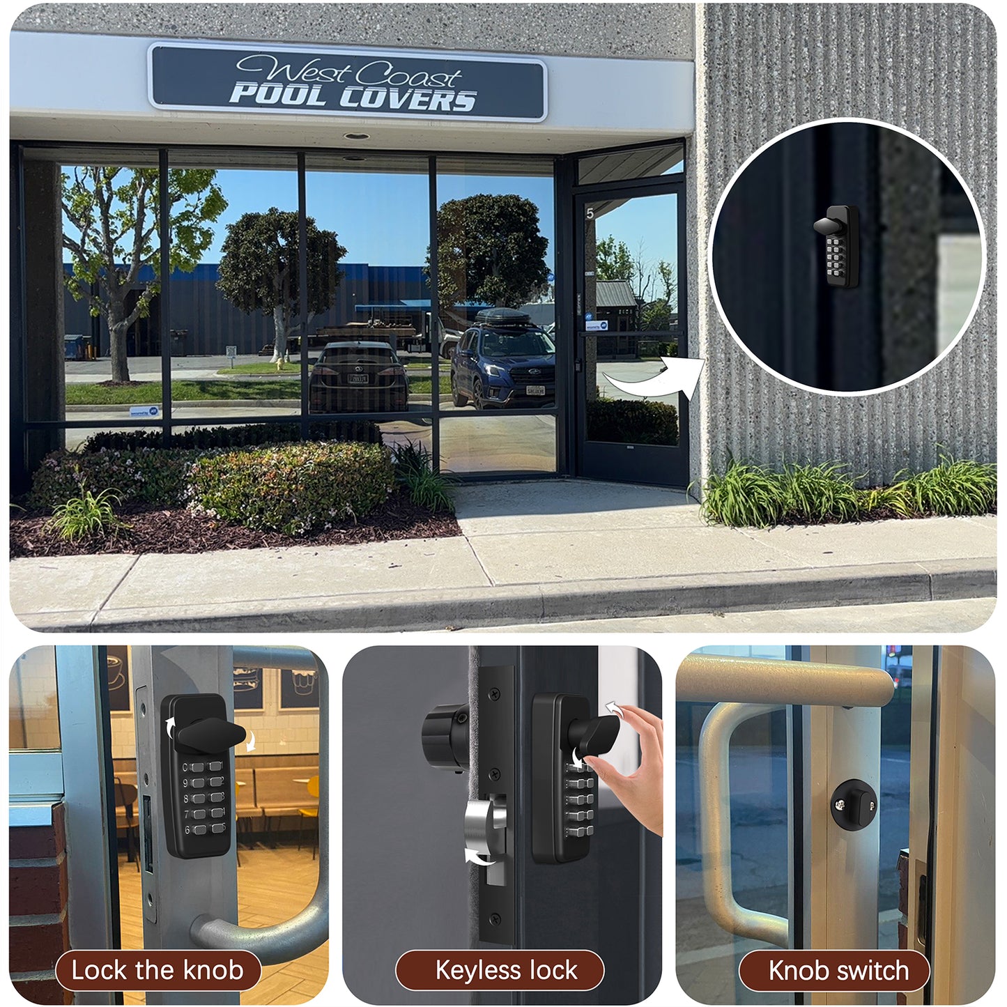 EASILOK--SK11: 100% keyless keypad Storefront Door Lock, 100% replacing the Adams Rite mortise directly