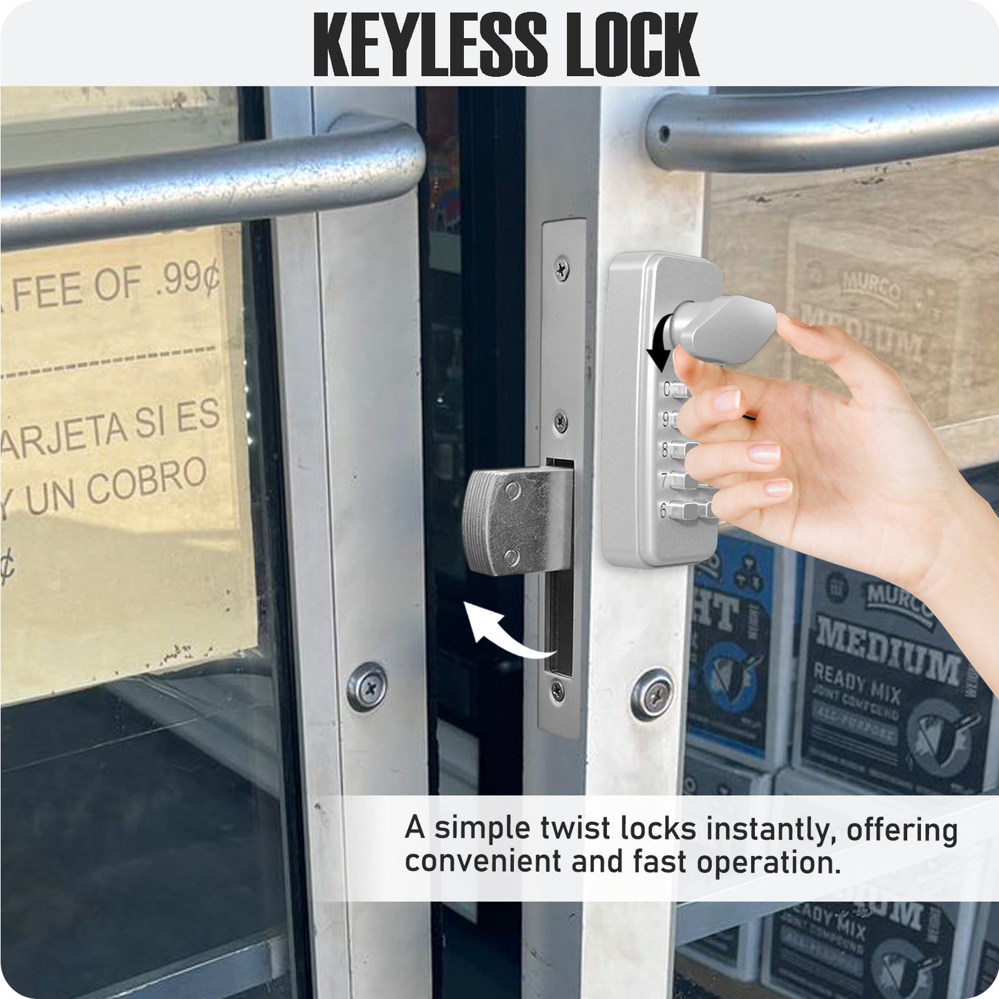 EASILOK SK11--- Keypad keyless Storefront Door Lock