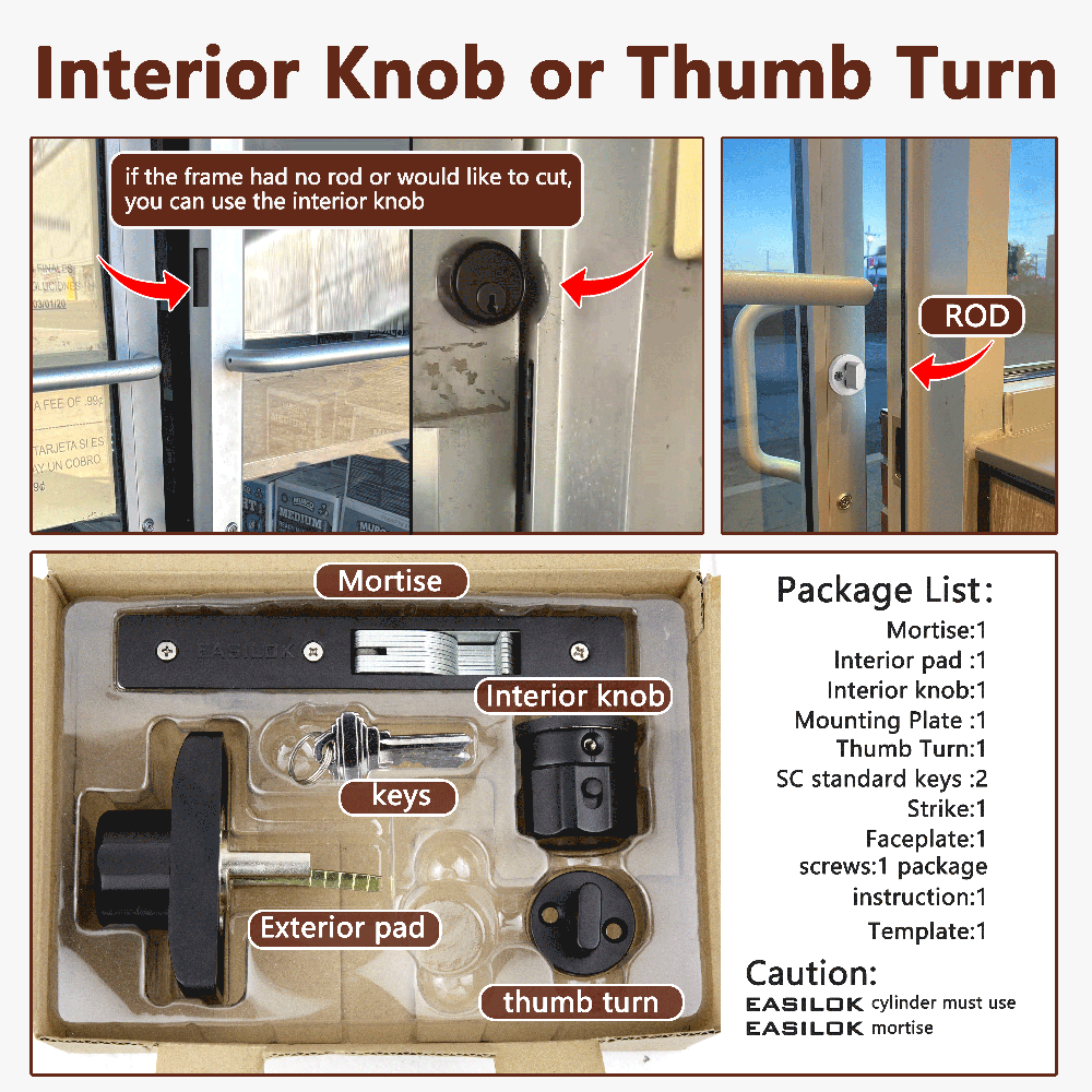 EASILOK SM11 - the ONLY Storefront Door Lock Keyless(Mechanism-Based) replacing the Adams Rite mortise directly