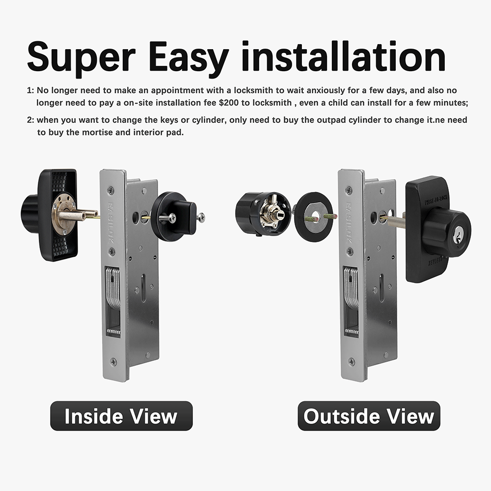 EASILOK SM11 - the ONLY Storefront Door Lock Keyless(Mechanism-Based) replacing the Adams Rite mortise directly