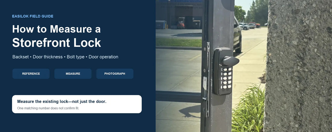 How to Measure a Storefront Lock: Backset, Door Thickness, Bolt Type, and Door Handing
