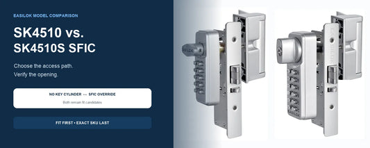 SK4510 vs. SK4510S SFIC: Key Override, Reversible Latch, and Push-Paddle Differences