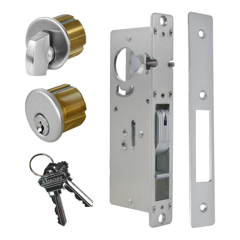 Adams Rite Style MS1850S Storefront Door Lock for Aluminum Glass Doors with Commeical Solid Brass Single Cylinder, 1.1/8"