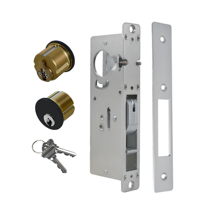 Adams Rite Style MS1850S Storefront Door Lock for Aluminum Glass Doors with Commeical Solid Brass Double Cylinders, 1.1/8"