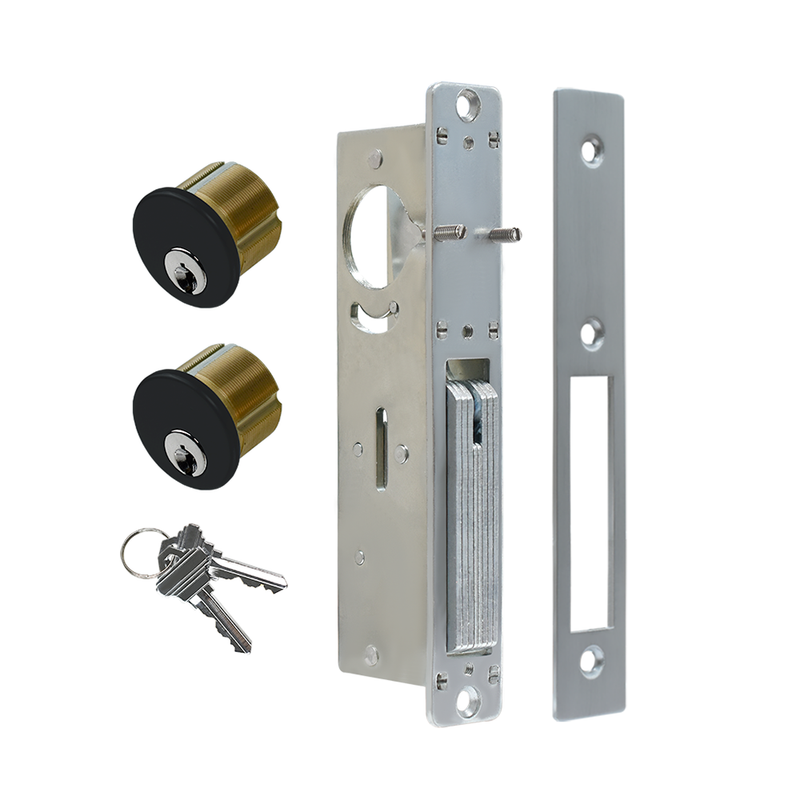 Adams Rite Style MS1850S Storefront Door Lock for Aluminum Glass Doors with Commeical Solid Brass Double Cylinders, 1.1/8"