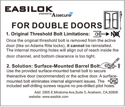 EASILOK SK1850S(sfic): The Only Drill-Free Combination Keyless Storefront Door Lock with SFIC Key Override & DIY Installation cross-patented in the World