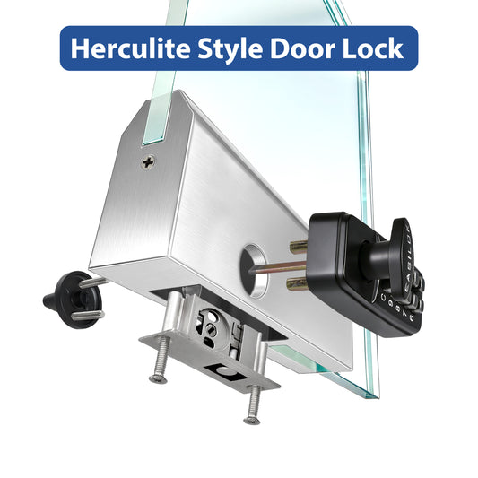 SK777: World's only Drill-Free Keyless Bottom Rail Lock SK777 for herculite stile doors| direct Replace the CRL 777S, FHC R777, ILCO BRL | 100% Mechanical Smart Storefront Security | For Pros & Door Manufacturers Black