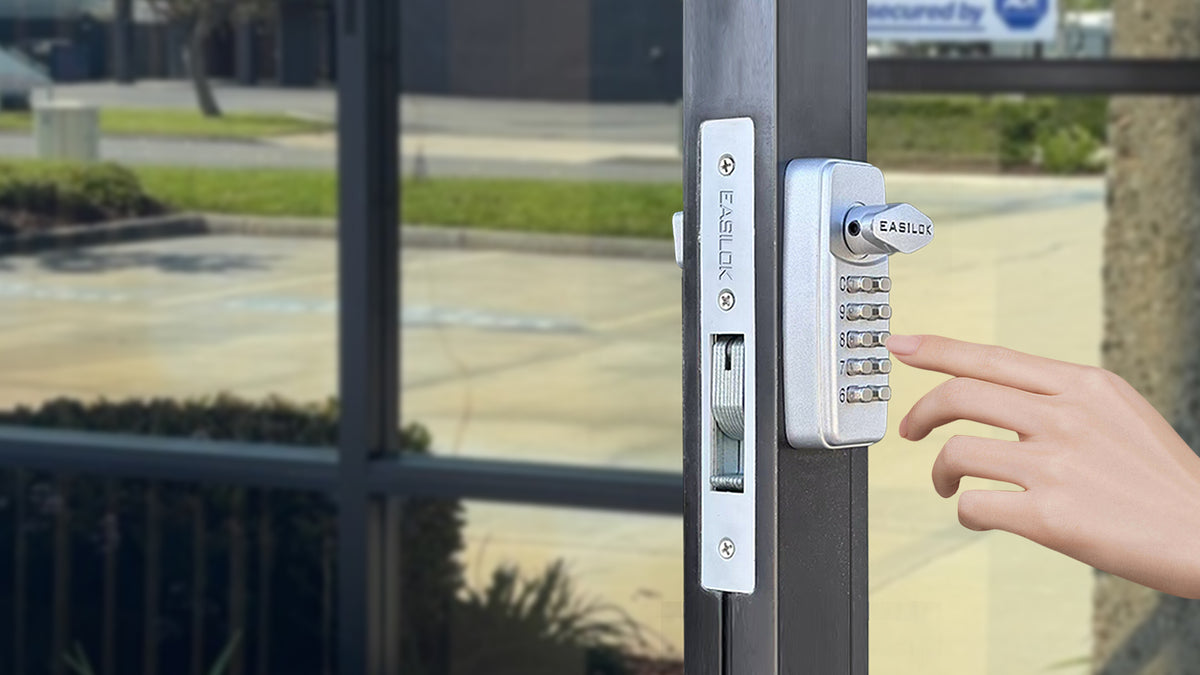 Narrow Storefront Code Locks The ONLY Smart Storefront Door Lock replacement with mechanism-based ...