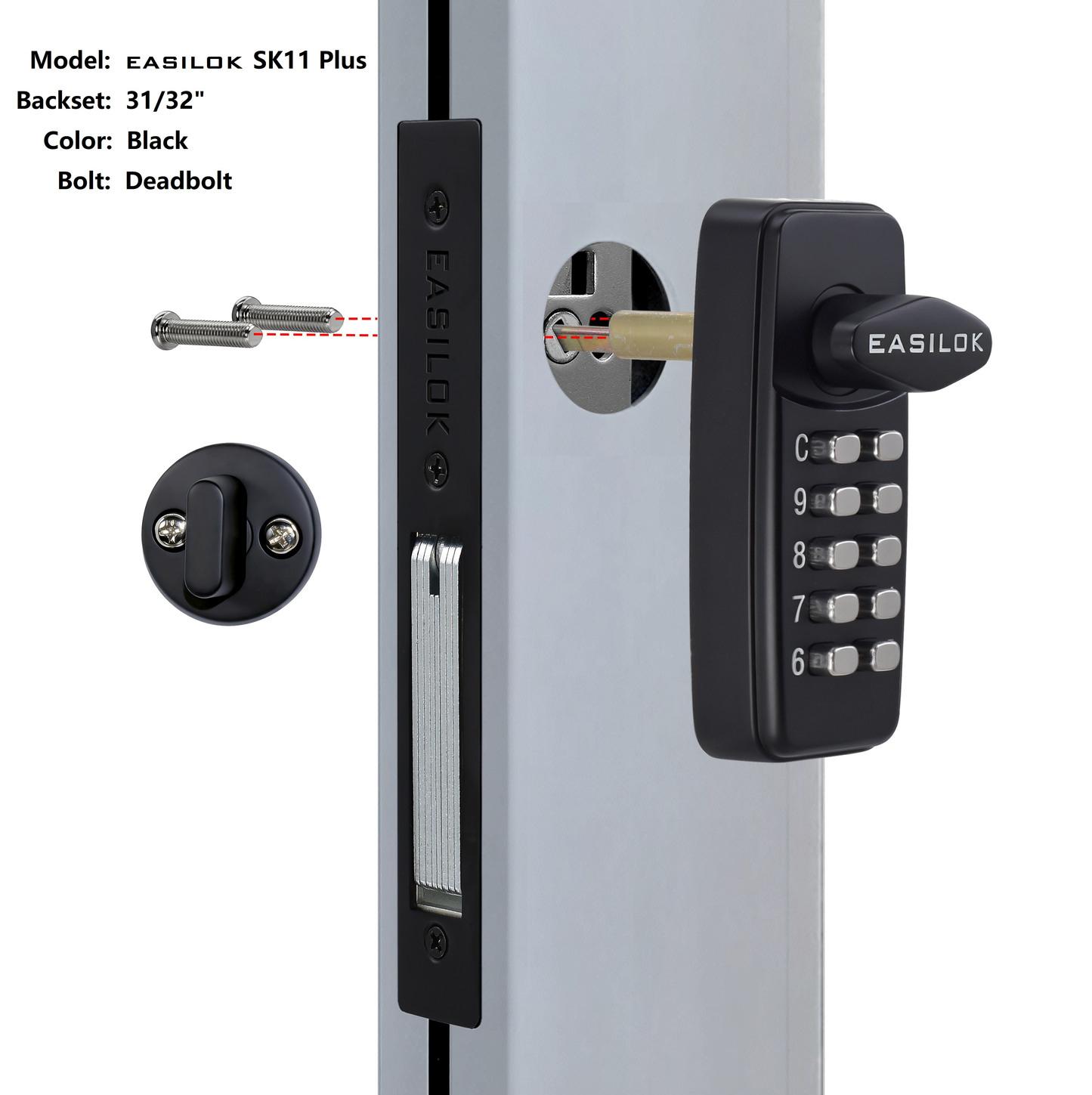 EASILOK--SK11 Plus : 100% keyless keypad Storefront Door Lock, 100% compatibly replacing the Adams Rite MS1850 series mortise,DIY installation with DRILL FREE