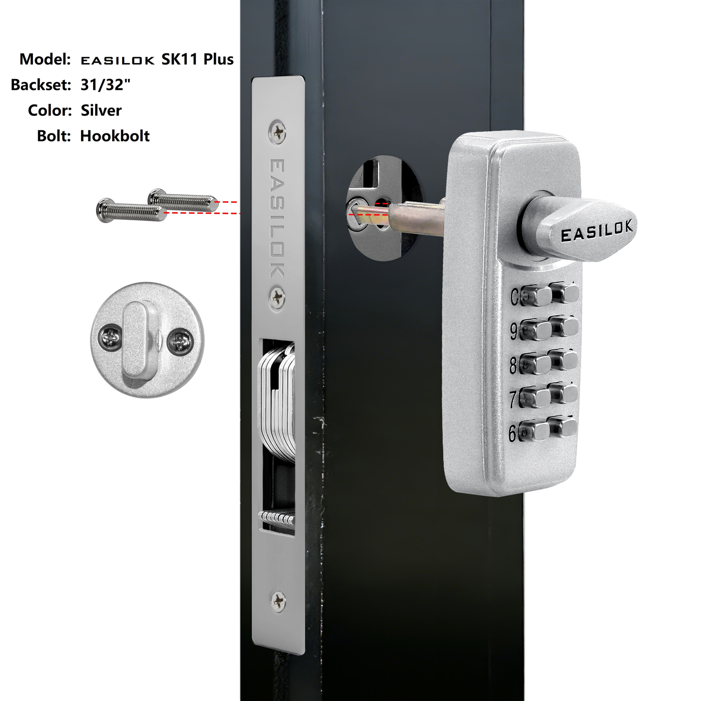 EASILOK--SK11 Plus : 100% keyless keypad Storefront Door Lock, 100% compatibly replacing the Adams Rite MS1850 series mortise,DIY installation with DRILL FREE