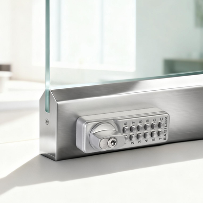 SK777S(sfic):  World’s Only Keyless Bottom Rail Lock SK777S(sfic) | SFIC Key Override | No-Drill Replacement for CRL 777S, FHC R777, ILCO BRL | Professional Grade Mechanical Storefront Security