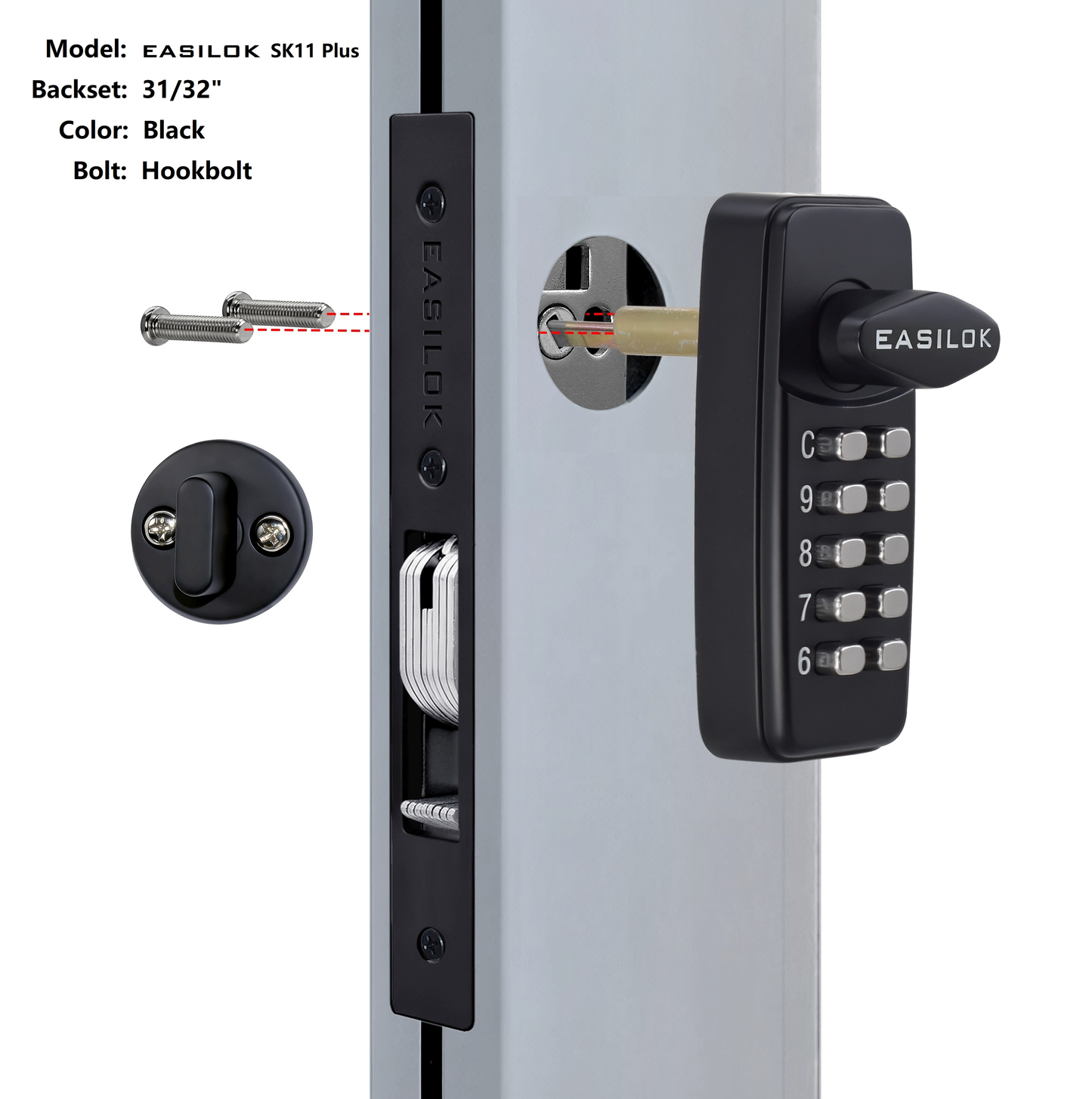 EASILOK--SK11 Plus : 100% keyless keypad Storefront Door Lock, 100% compatibly replacing the Adams Rite MS1850 series mortise,DIY installation with DRILL FREE