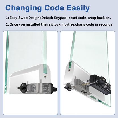SK777S(sfic):  World’s Only Keyless Bottom Rail Lock SK777S(sfic) | SFIC Key Override | No-Drill Replacement for CRL 777S, FHC R777, ILCO BRL | Professional Grade Mechanical Storefront Security