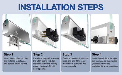 SK777: World's only Drill-Free Keyless Bottom Rail Lock SK777 for herculite stile doors| direct Replace the CRL 777S, FHC R777, ILCO BRL | 100% Mechanical Smart Storefront Security | For Pros & Door Manufacturers Silver