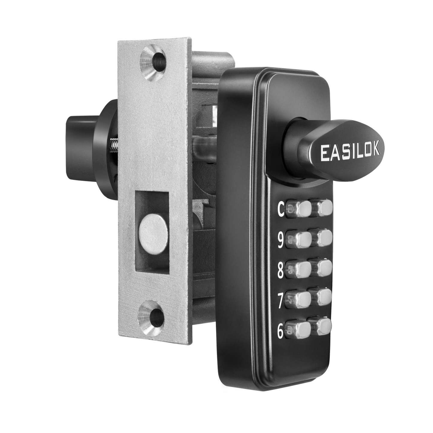 SK777: World's only Drill-Free Keyless Bottom Rail Lock SK777 for herculite stile doors| direct Replace the CRL 777S, FHC R777, ILCO BRL | 100% Mechanical Smart Storefront Security | For Pros & Door Manufacturers Silver