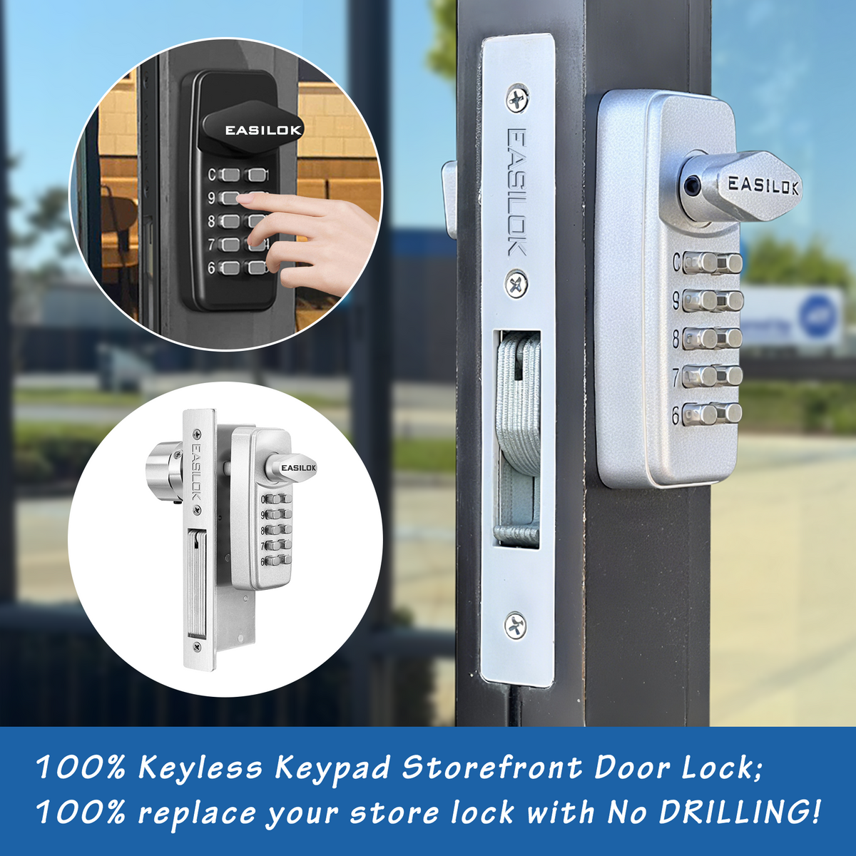Excise Lock EASILOK Storefront Door Lock: the only Keyless Commerical mortise lock ...