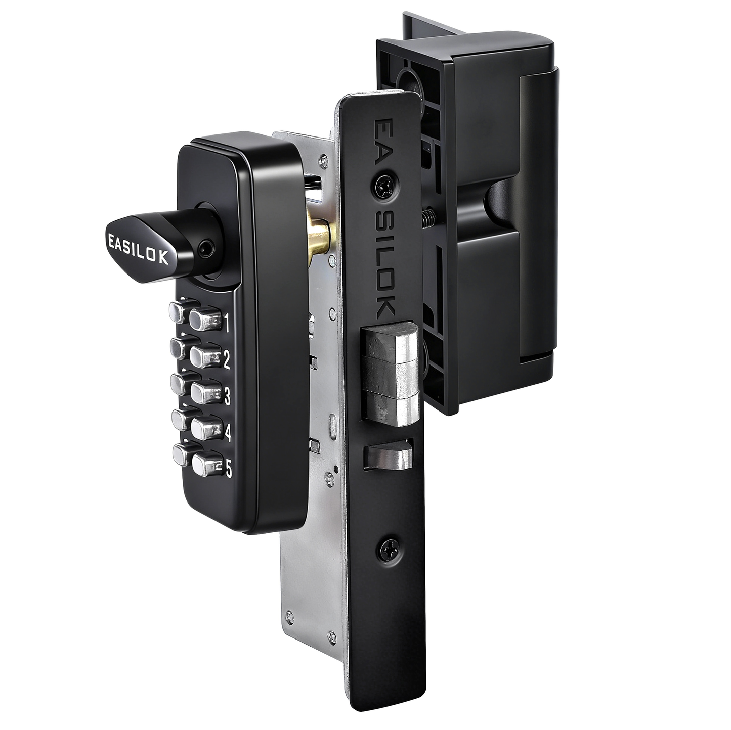 EASILOK SK4510: Keyless Storefront Deadlatch - Patented Non-Handed Mechanical Lock | Direct Adams Rite 4510 Replacement | Heavy-Duty DIY Security for US Narrow Stile Aluminum Doors