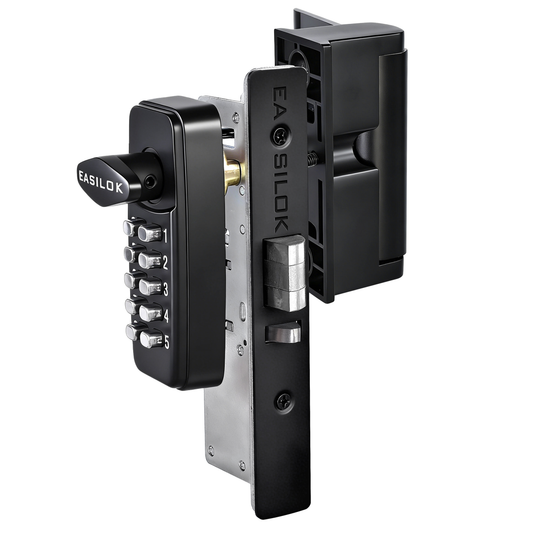 EASILOK SK4510: Keyless Storefront Deadlatch - Patented Non-Handed Mechanical Lock | Direct Adams Rite 4510 Replacement | Heavy-Duty DIY Security for US Narrow Stile Aluminum Doors Black