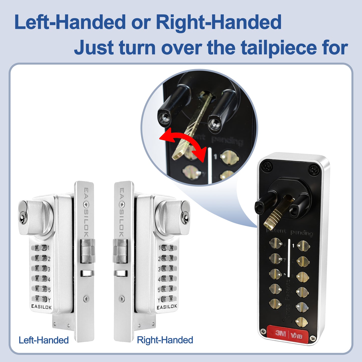 EASILOK  SK4510S(sfic): Universal Handing Mechanical Keyless Storefront Door Deadlatch | SFIC Key Override | Drill-Free DIY Adams Rite 4510S Replacement with Push Paddle 1.1/8" 31/32" - Black