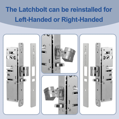EASILOK  SK4510S(sfic): Universal Handing Mechanical Keyless Storefront Door Deadlatch | SFIC Key Override | Drill-Free DIY Adams Rite 4510S Replacement with Push Paddle 1.1/8" 31/32" - Black