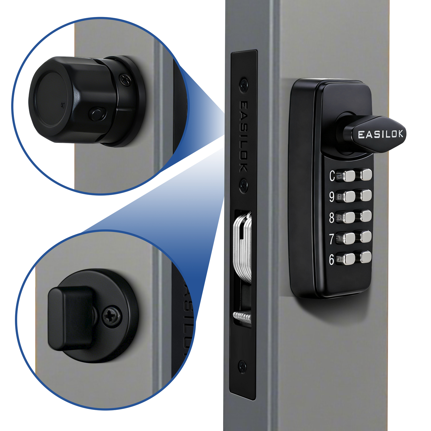 EASILOK--SK11 Plus : 100% keyless keypad Storefront Door Lock, 100% compatibly replacing the Adams Rite MS1850 series mortise,DIY installation with DRILL FREE