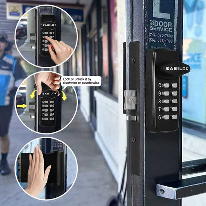 EASILOK SK4510: Keyless Storefront Deadlatch - Patented Non-Handed Mechanical Lock | Direct Adams Rite 4510 Replacement | Heavy-Duty DIY Security for US Narrow Stile Aluminum Doors