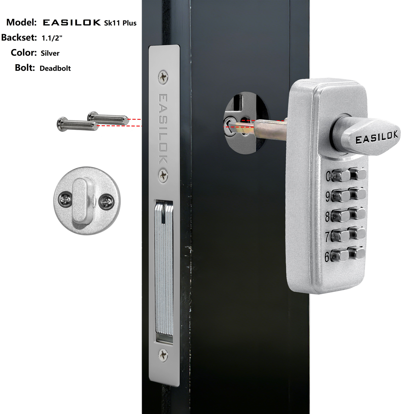 EASILOK--SK11 Plus : 100% keyless keypad Storefront Door Lock, 100% compatibly replacing the Adams Rite MS1850 series mortise,DIY installation with DRILL FREE