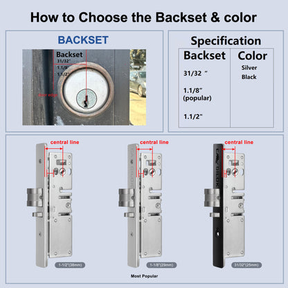 EASILOK  SK4510S(sfic): Universal Handing Mechanical Keyless Storefront Door Deadlatch | SFIC Key Override | Drill-Free DIY Adams Rite 4510S Replacement with Push Paddle 1.1/8" 31/32" - Black