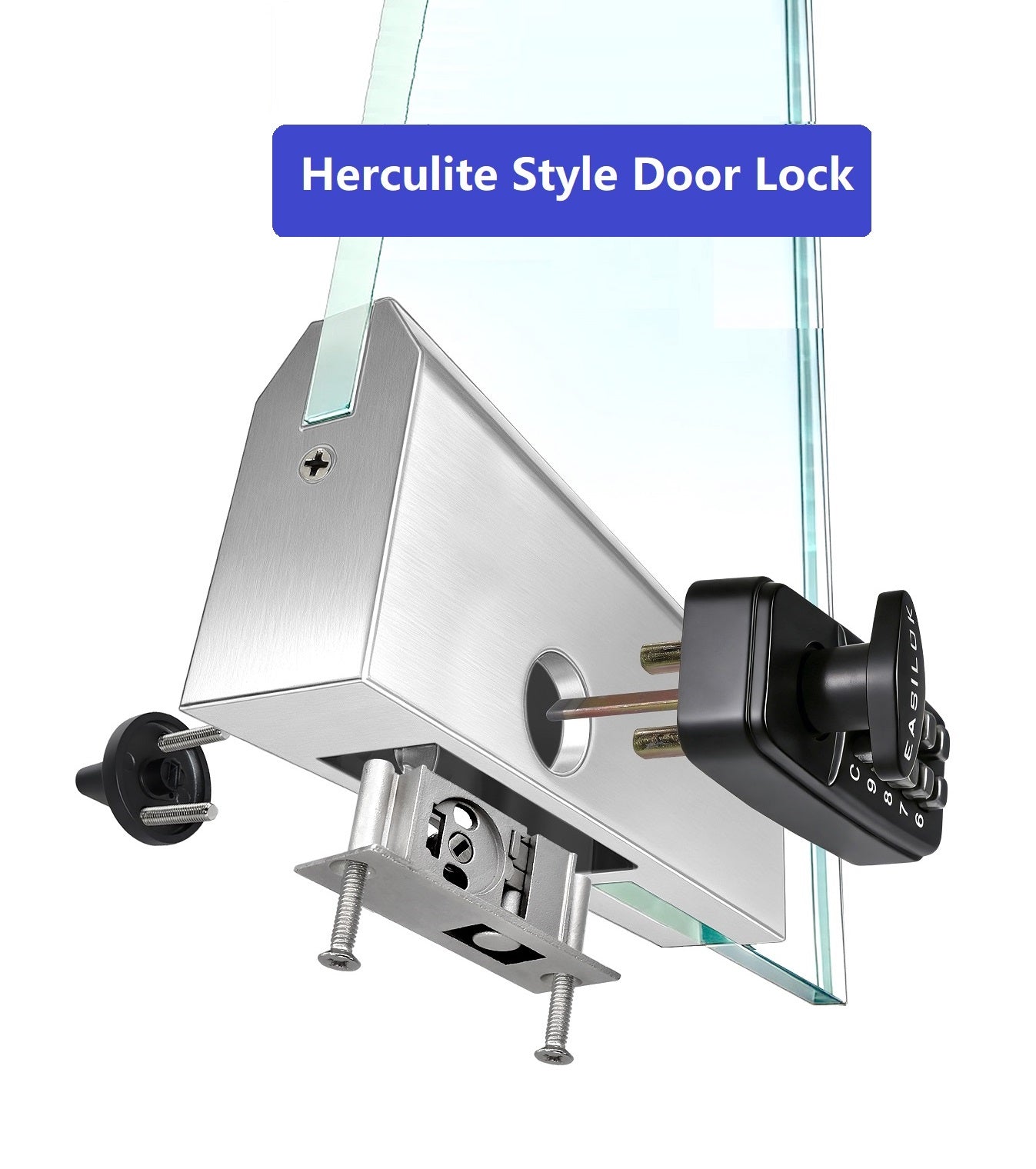 SK777: World's only Drill-Free Keyless Bottom Rail Lock SK777 for herculite stile doors| direct Replace the CRL 777S, FHC R777, ILCO BRL | 100% Mechanical Smart Storefront Security | For Pros & Door Manufacturers Black
