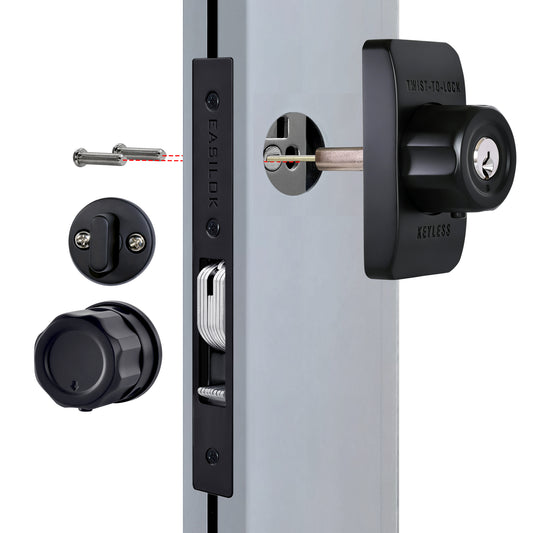 EASILOK SM1850 Mechanical Storefront Door Lock - Patented Twist-to-Lock Keyless  with No key No code- Absolute Owner Control - Drill-Free DIY Replacement for Adams Rite MS1850S - 100% Reliability