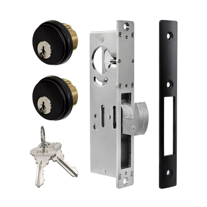 Adams Rite Style MS1850S Storefront Door Lock for Aluminum Glass Doors with Commeical Solid Brass Double Cylinders, 1.1/8"