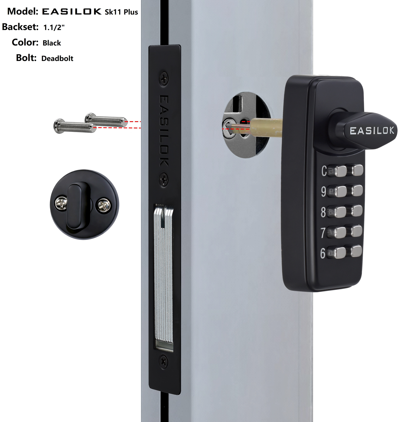 EASILOK--SK11 Plus : 100% keyless keypad Storefront Door Lock, 100% compatibly replacing the Adams Rite MS1850 series mortise,DIY installation with DRILL FREE