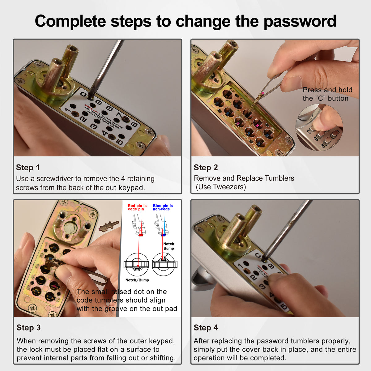 EASILOK SK1850：Keyless Keypad Storefront Door Lock, Replacement for Adams Rite with Drilling Free by DIY installation