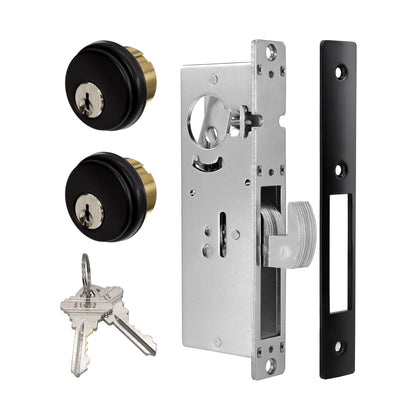 Adams Rite Style MS1850S Storefront Door Lock for Aluminum Glass Doors with Commeical Solid Brass Double Cylinders, 1.1/8"