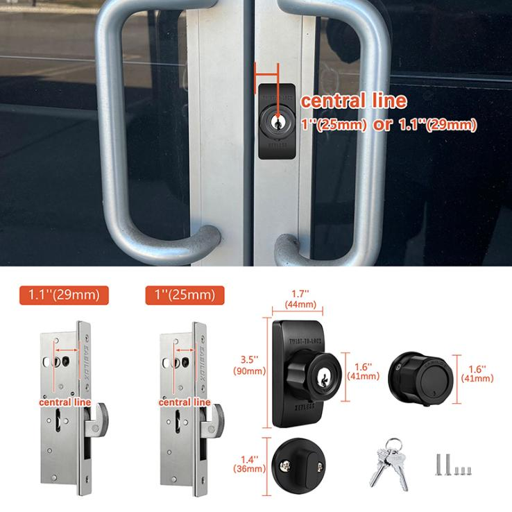 EASILOK SM1850 Mechanical Storefront Door Lock - Patented Twist-to-Lock Keyless  with No key No code- Absolute Owner Control - Drill-Free DIY Replacement for Adams Rite MS1850S - 100% Reliability