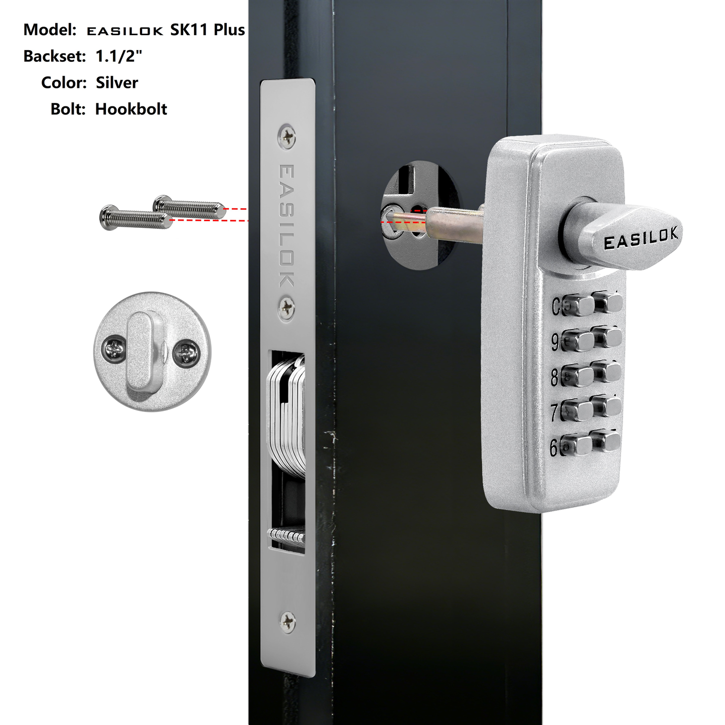EASILOK--SK11 Plus : 100% keyless keypad Storefront Door Lock, 100% compatibly replacing the Adams Rite MS1850 series mortise,DIY installation with DRILL FREE
