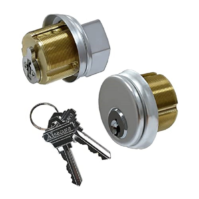 EASILOK Storefront Door Commercial Mortise Lock Cylinder with Keys & Thumbturn, in  Brass (1 Set)