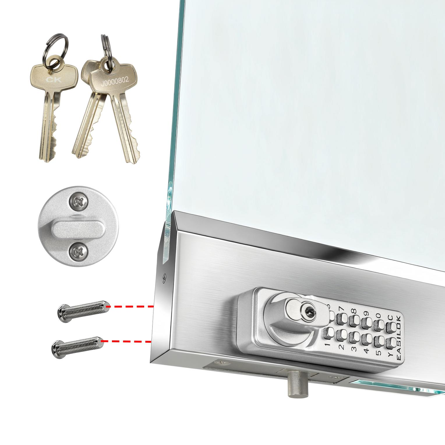 SK777S(sfic):  World’s Only Keyless Bottom Rail Lock SK777S(sfic) | SFIC Key Override | No-Drill Replacement for CRL 777S, FHC R777, ILCO BRL | Professional Grade Mechanical Storefront Security