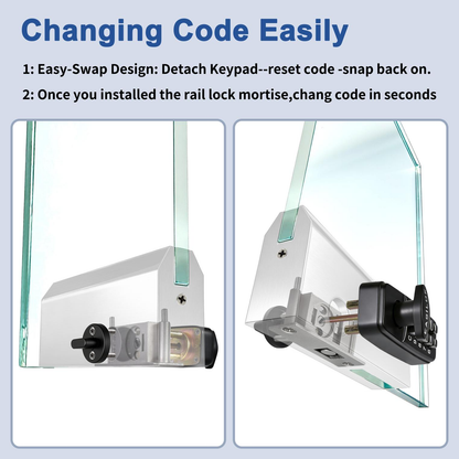 SK777: World's only Drill-Free Keyless Bottom Rail Lock SK777 for herculite stile doors| direct Replace the CRL 777S, FHC R777, ILCO BRL | 100% Mechanical Smart Storefront Security | For Pros & Door Manufacturers Silver