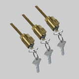 3*E4 Lock cylinder/cores with 6 SC keyways keys