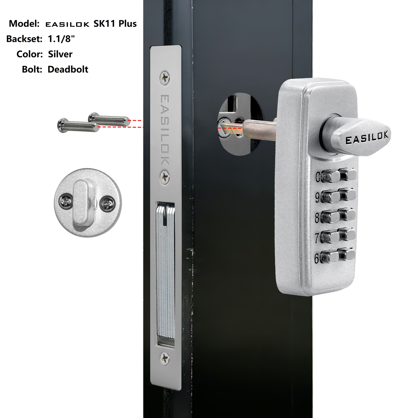 EASILOK--SK11 Plus : 100% keyless keypad Storefront Door Lock, 100% compatibly replacing the Adams Rite MS1850 series mortise,DIY installation with DRILL FREE