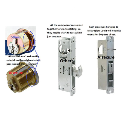 Storefront Deadbolt with  double  Cylinders in Black Finish ,Swing Deadbolt ,1.1/8"