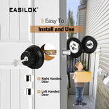2*E4 EASILOK (Zinc Alloy)Deadbolt Lock, Black, Twist to Lock Keyless with Night Latch & Anti-Mislock Button, Security Child Safety Lock