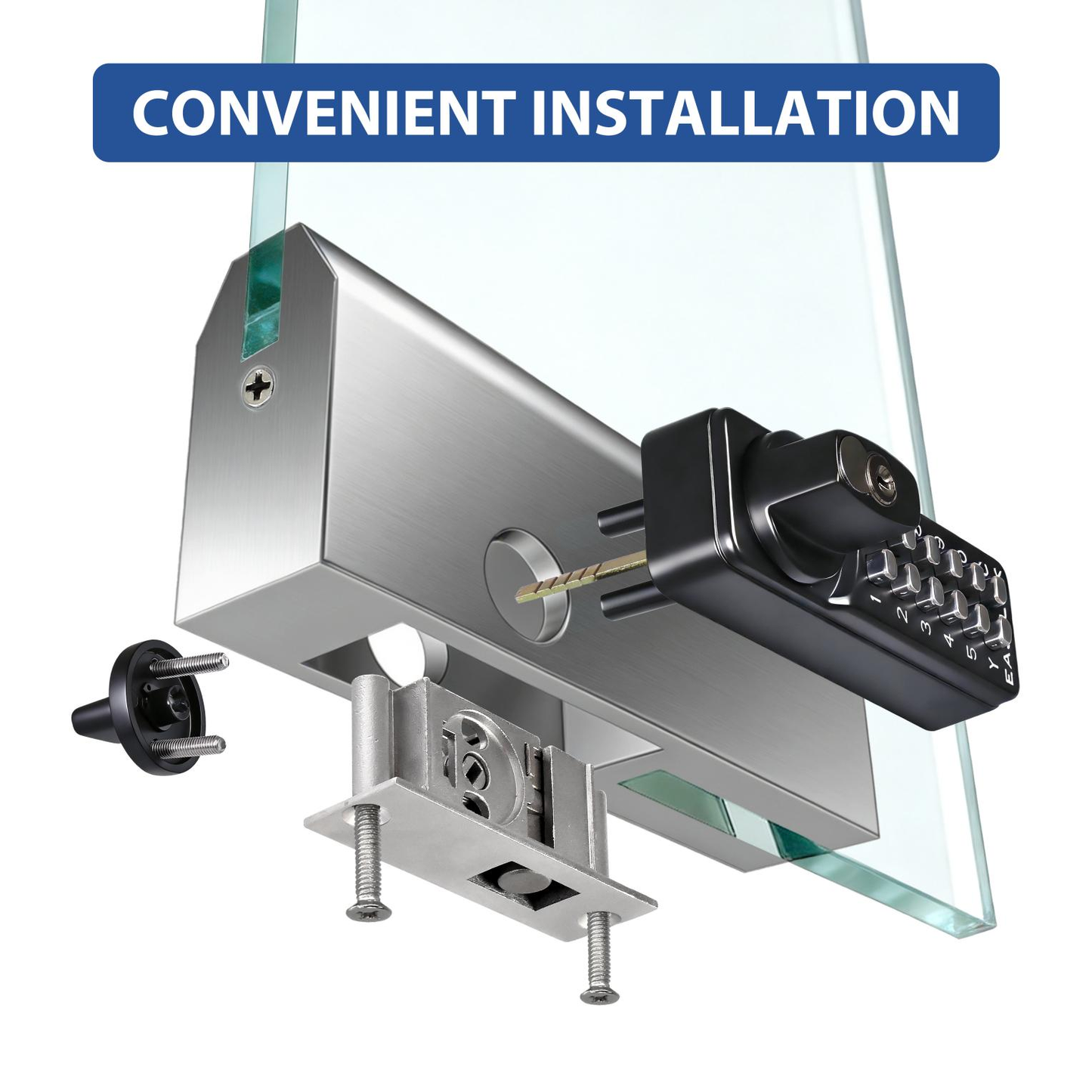 SK777S(sfic):  World’s Only Keyless Bottom Rail Lock SK777S(sfic) | SFIC Key Override | No-Drill Replacement for CRL 777S, FHC R777, ILCO BRL | Professional Grade Mechanical Storefront Security