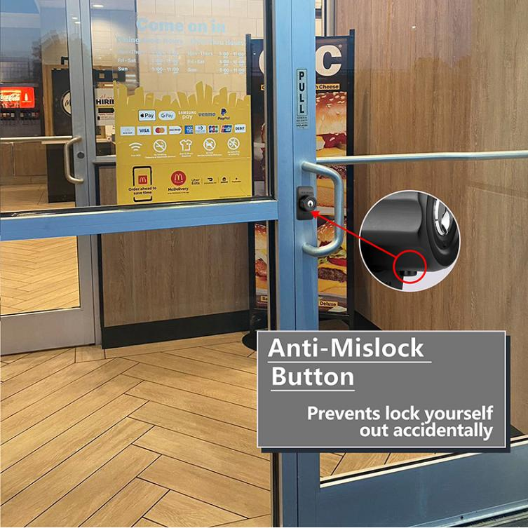 EASILOK SM1850 Mechanical Storefront Door Lock - Patented Twist-to-Lock Keyless  with No key No code- Absolute Owner Control - Drill-Free DIY Replacement for Adams Rite MS1850S - 100% Reliability